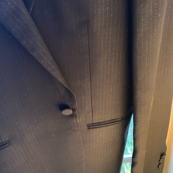 For Glory Black & Gold Leaf Pinstriped Suit - Picture 3 of 8